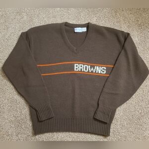 VINTAGE Cleveland Browns NFL Cliff Engle Wool Blend Vneck Sweater